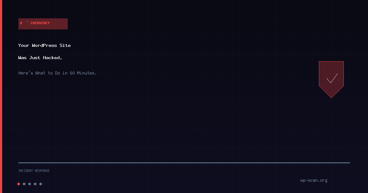 Your WordPress Site Was Just Hacked. Here's Exactly What to Do in the Next 60 Minutes.